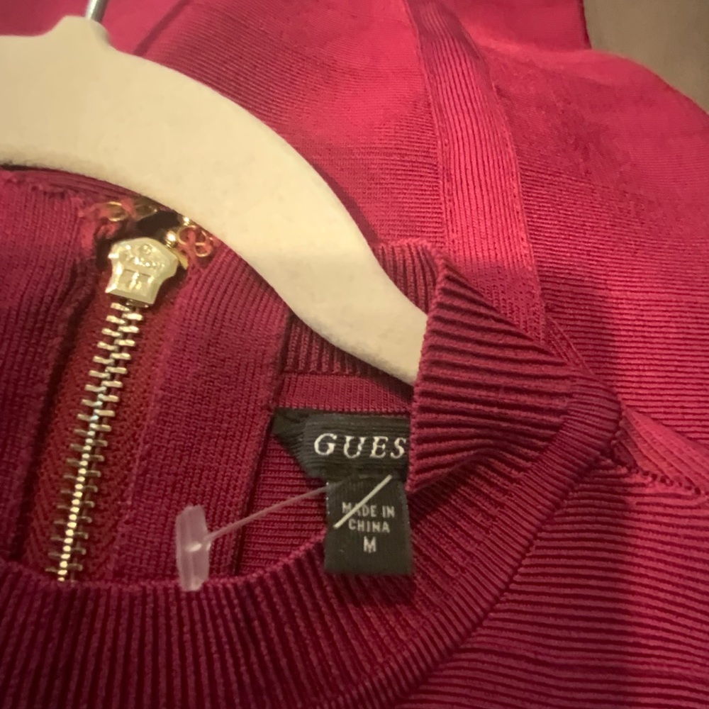 Guess Cranberry Stretch Mini Dress Size Medium NWOT - Picture 3 of 4